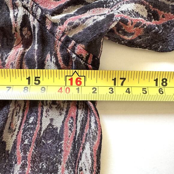 IRO Jeisa 100% Silk Rusty Abstract Print Button Front Blouse Top - Picture 7 of 12